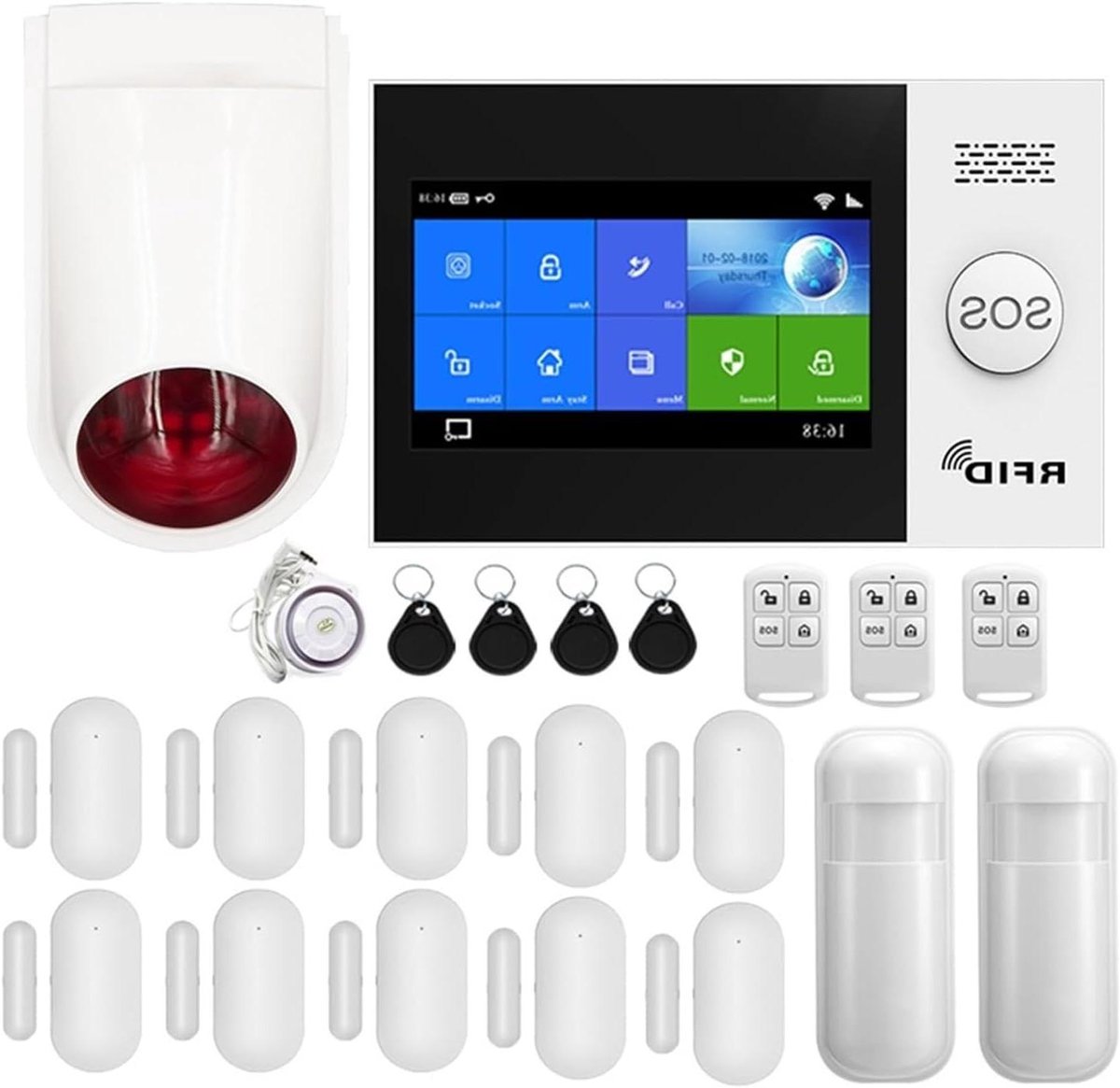 Slim Alarmsysteem - Beveiligingskit Huis - Thuis Antidiefstal - Touchscreenpaneel Hub - 100 Sensoren Ondersteund - WIFI 4G