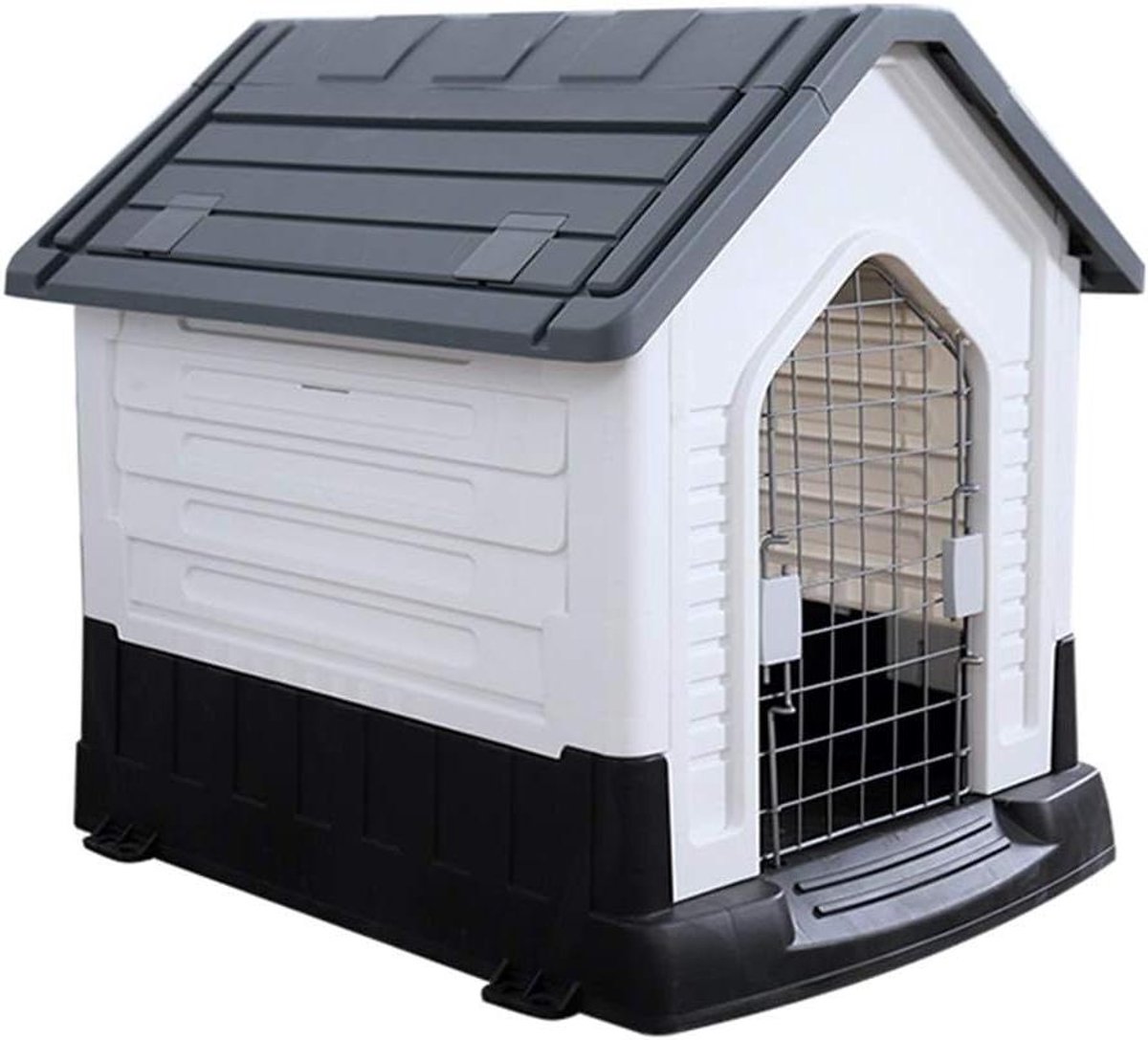 Huisdier Huis - Buitenverblijf Hond - Bescherming tegen Weer - Goede Ventilatie - 73x60x66cm - Grijs