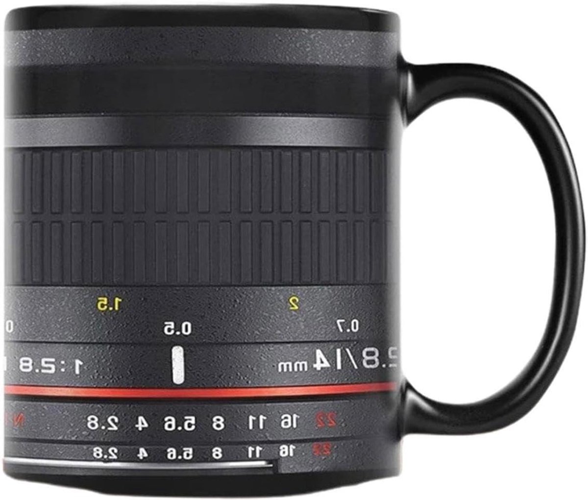 Keramische Mok - Lens Mok - Warme Dranken - Lens Design - 350 ml - Zwart