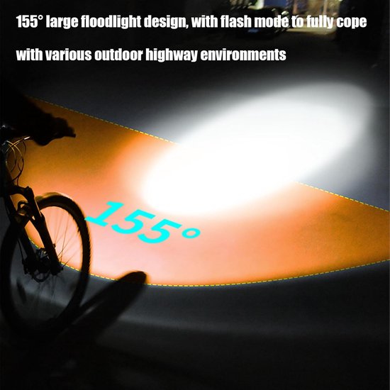 Fietslamp - Fietsverlichting - Fietslicht - Zonnelampen Met Usb-Oplaadfunctie - Zonnelampen - 350 Lm - Zonnepaneel En Usb-Back-Up Voor Nachtelijke Fietstochten, Suv/Vrachtwagen — afbeelding 2