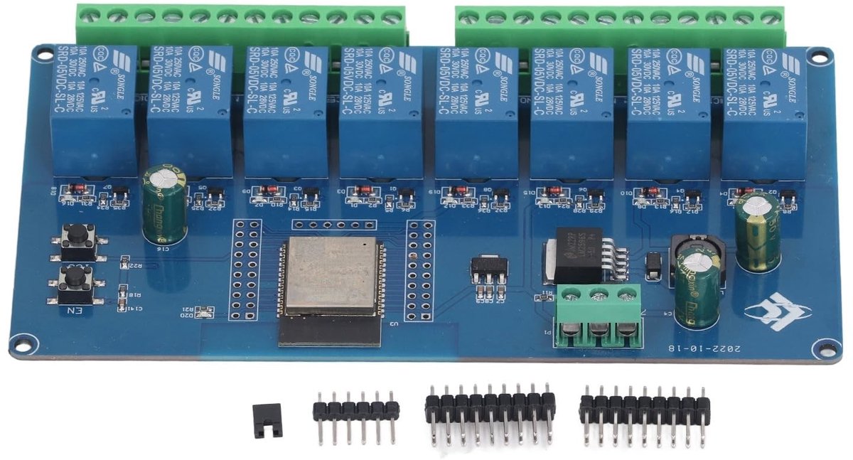 aladdien - relaismodule - draadloze WiFi ontwikkelplaat - 8-kanaals - 5-30V - ESP32-WROOM-32E - ideaal voor automatisering - geschikt voor ontwikkel...