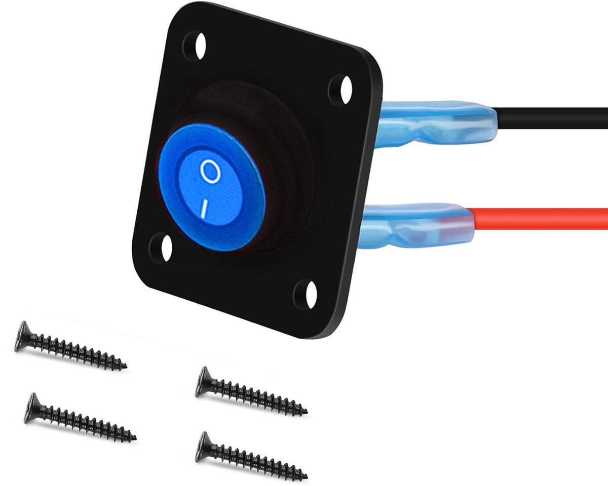 RUNCCI-YUN 12V LED Tuimelschakelaar met Aluminium Paneel - Blauwe Verlichting voor Auto, Boot, Truck