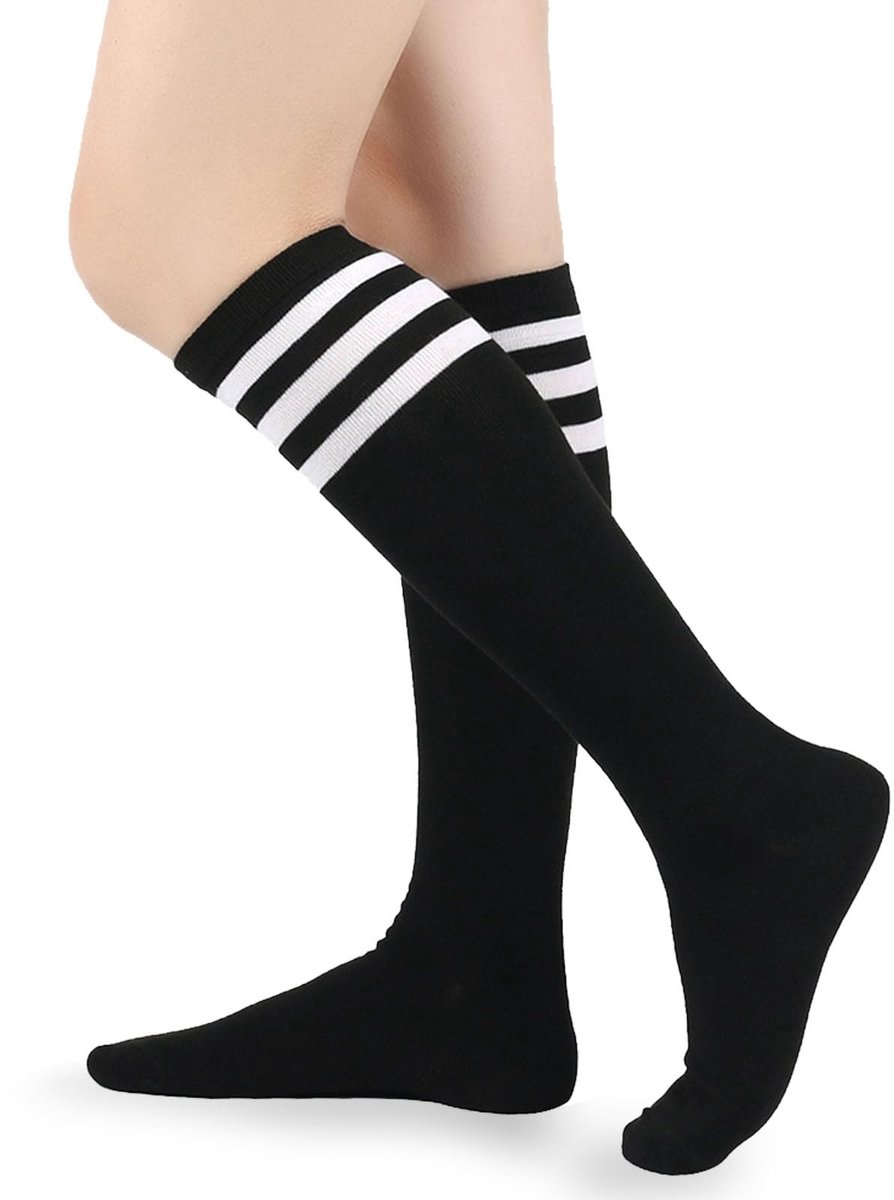ONF3 - Knie Hoge Sokken - Casual Striped Thigh Highs - Voor Dames en Meisjes - Mode en Comfort - Perfect voor elke gelegenheid - Stijlvol en tre...
