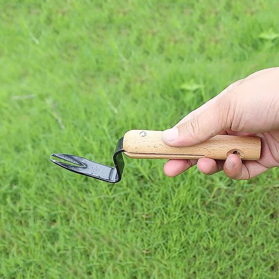 Handgereedschap Onkruid - Tuinvork Wieden - Effectief Tuinieren - Ergonomisch Houten Handvat - 20 cm Lengte - Niet gespecificeerd — afbeelding 5