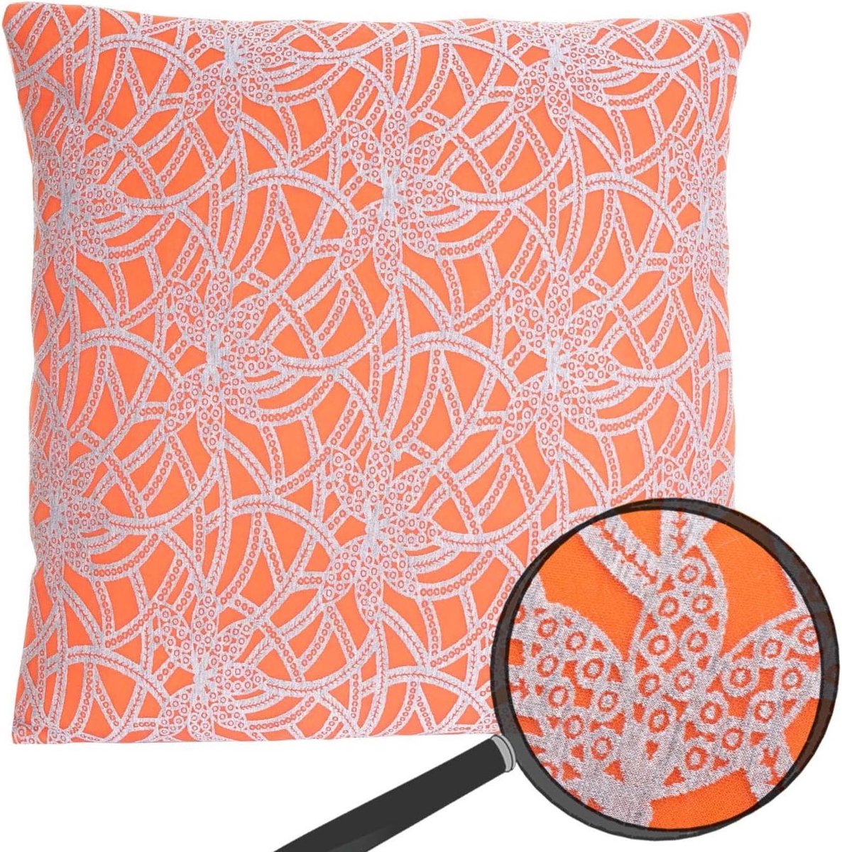 MCW Decoratief kussen - Sierkussen met vulling - Woonkamer decoreren - Afneembare hoes - 45x45 cm - Oranje