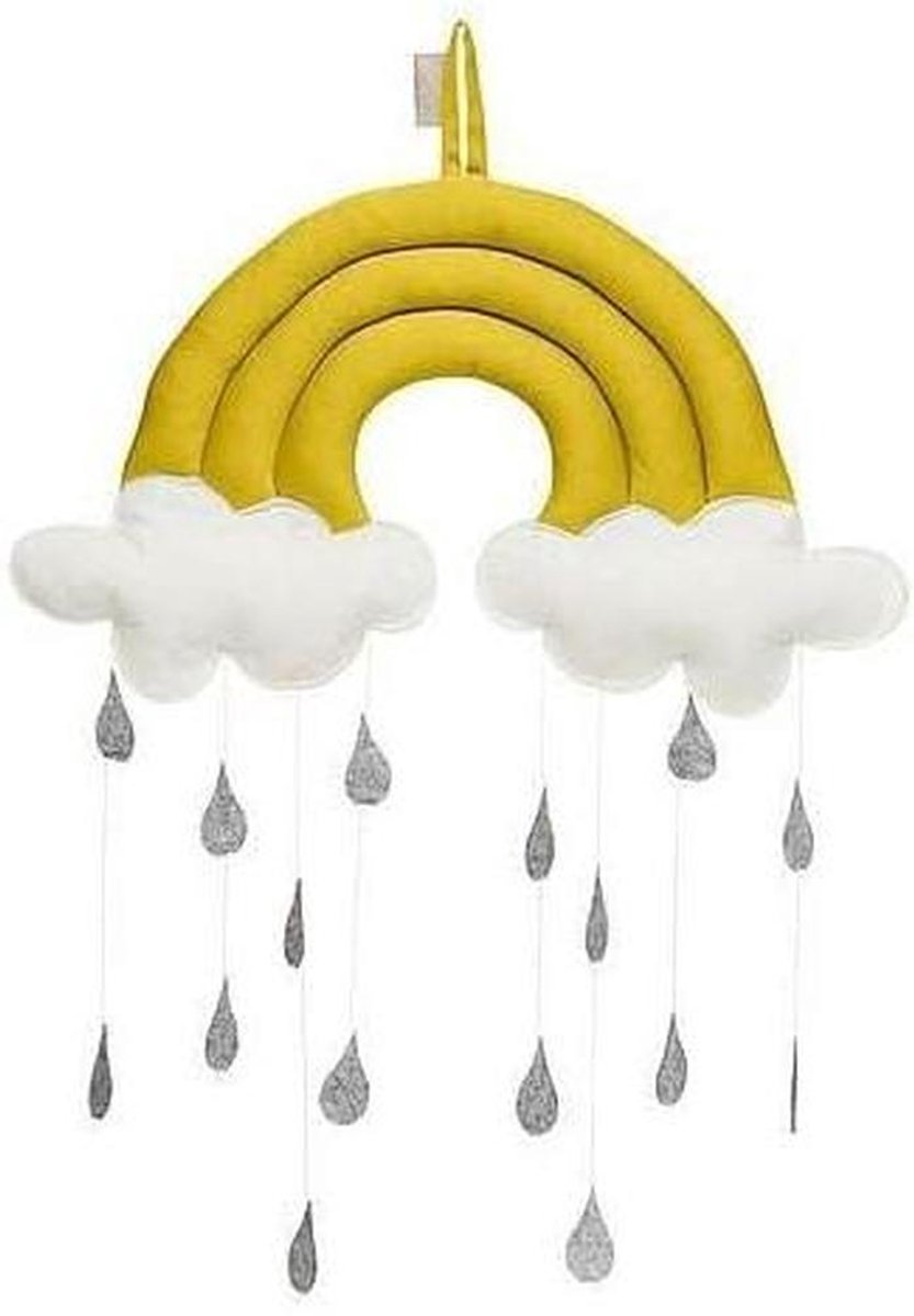 Muziekmobiel Regenboog - Baby Mobiel - Babykamer Decoratie - Handgemaakt Design - Niet gespecificeerd - Mosterdgeel