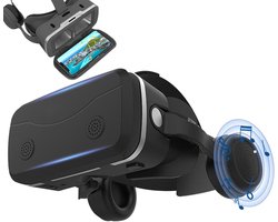 VR-bril - Virtual Reality - Films en Games - HD Lens Blauwlichtcoating - 45-7 inch Telefoon - Zwart Wit