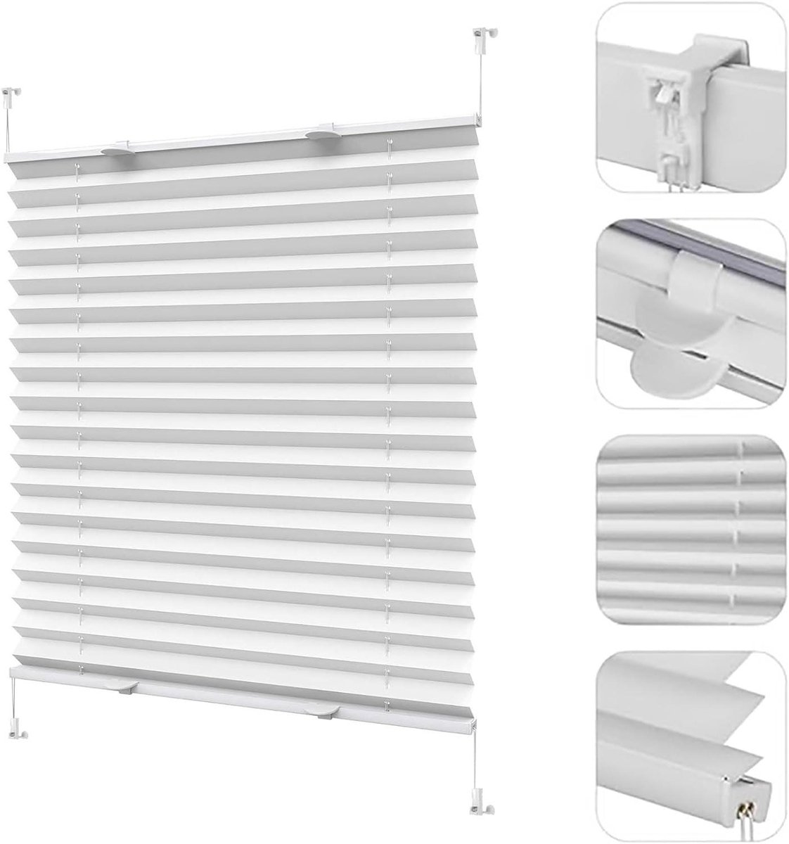 Plissé rolgordijn op maat - Plisségordijn raambekleding - Privacy en zonwering - Boren nie