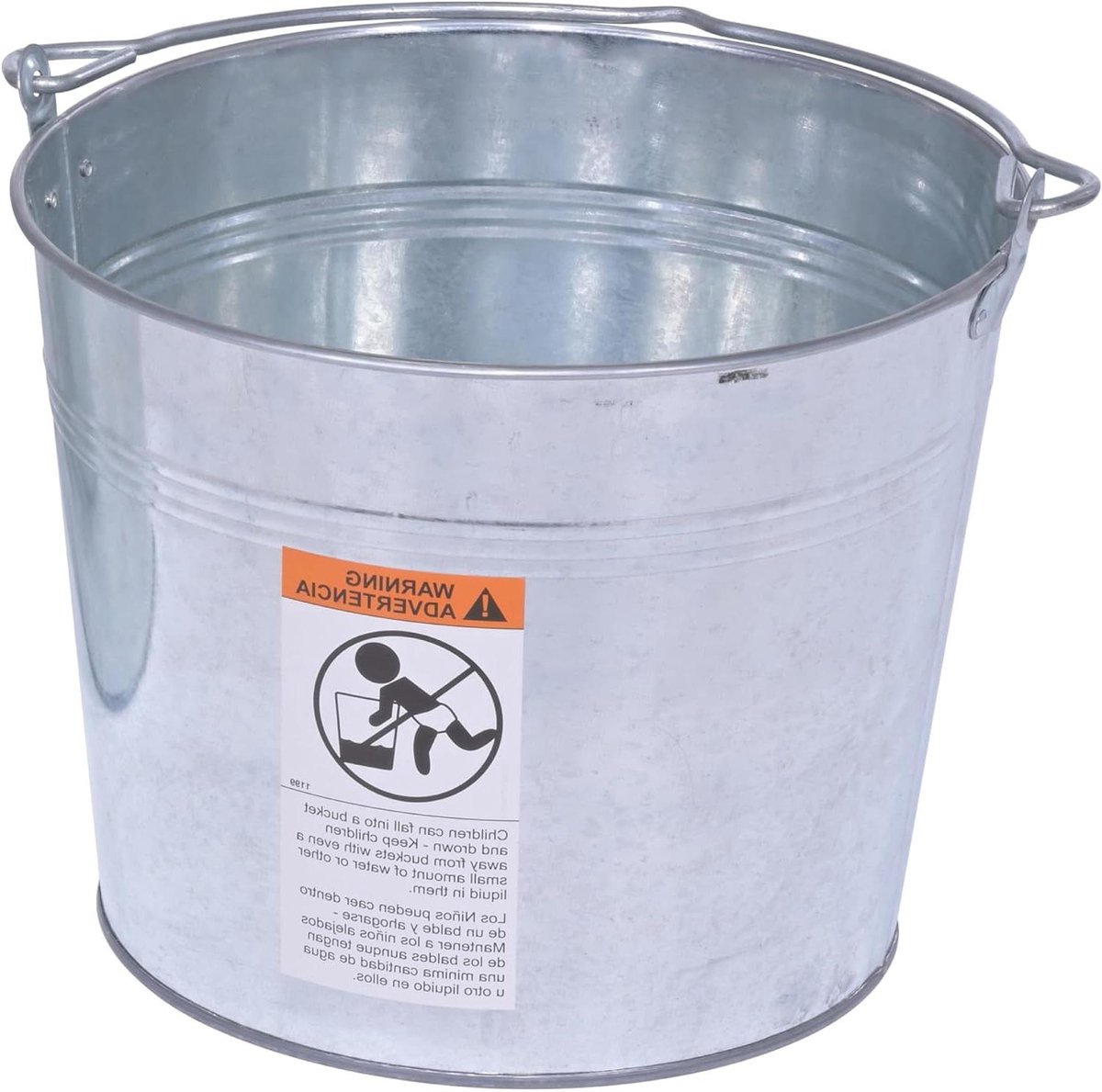 Gegalvaniseerde Staalemmer - Emmer Staal - Industrieel Gebruik - Gegvaniseerde Constructie - 325 Gallon - Zilver