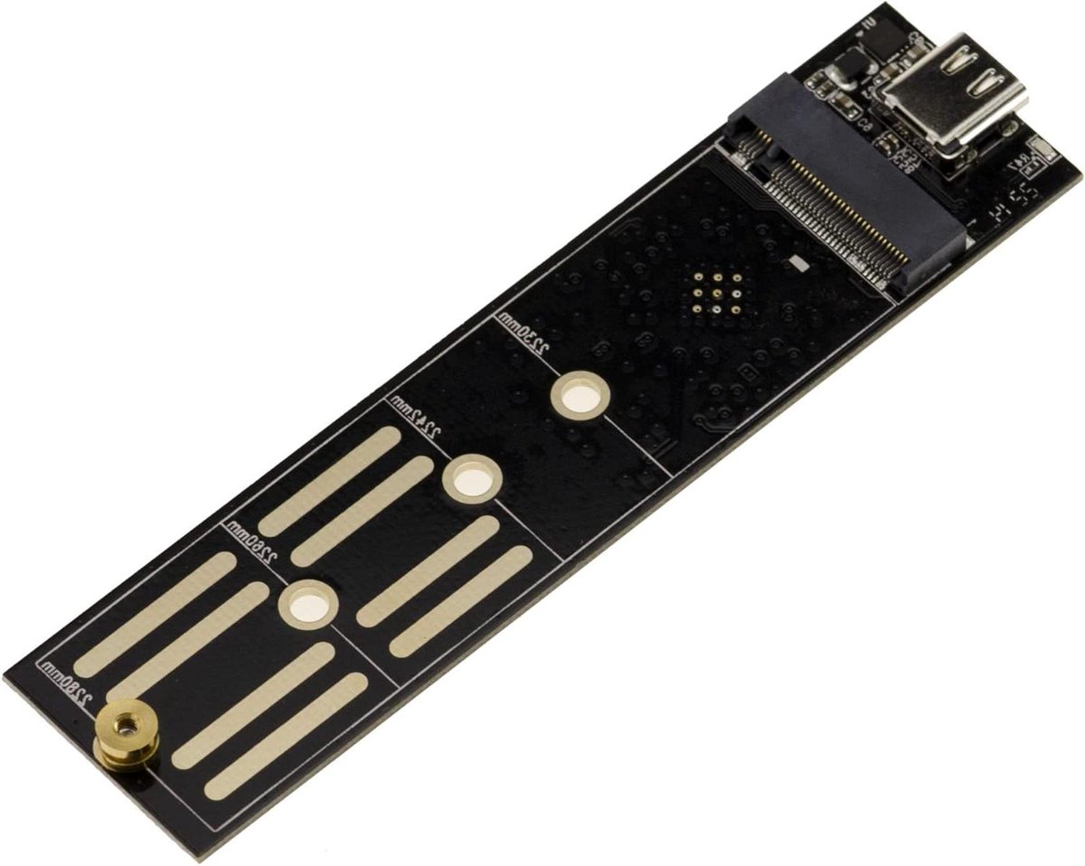 M.2 SSD Behuizing - Adapter Behuizing - Data Overzetten - NVMe en SATA - 2280 Formaat - Zwart