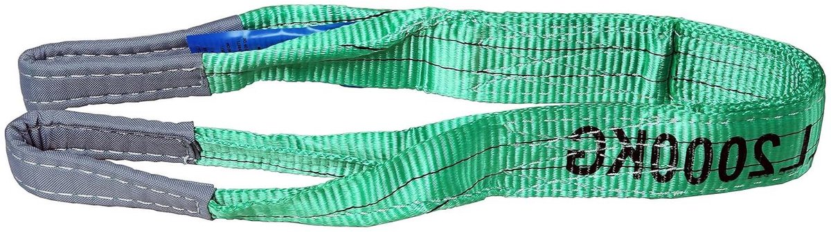Hefband met lussen - Sjouterem - Zwaar tillen - Hoog draagvermogen - 1 meter - Groen