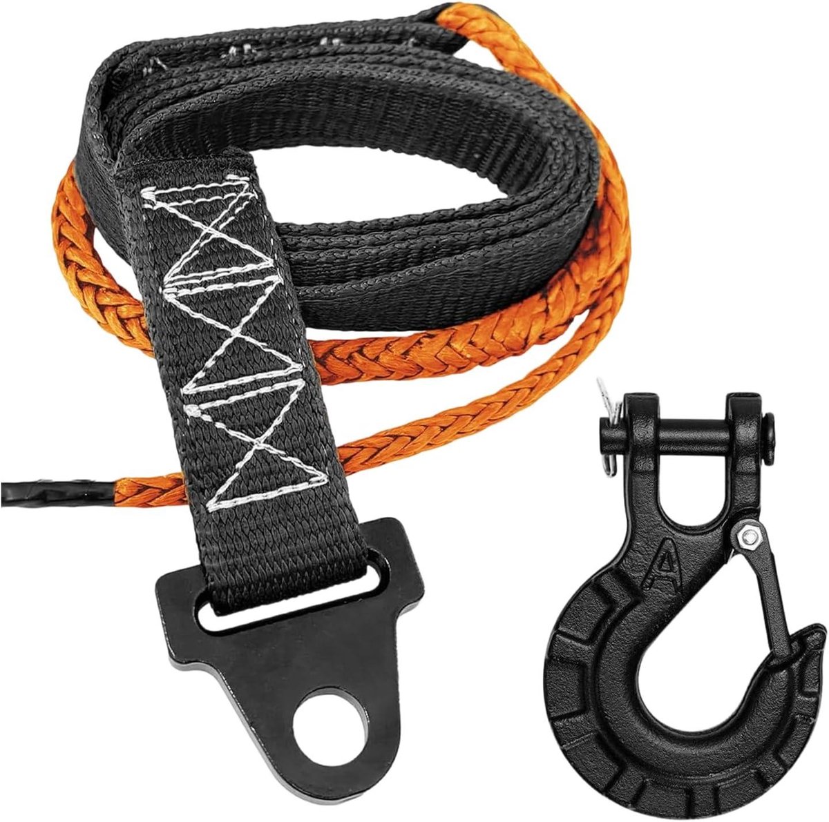 Trekband met Haak - Lier Verlengtouw - Voertuig Berging - Roestbestendige Haken - 162 cm Lengte - Zwart