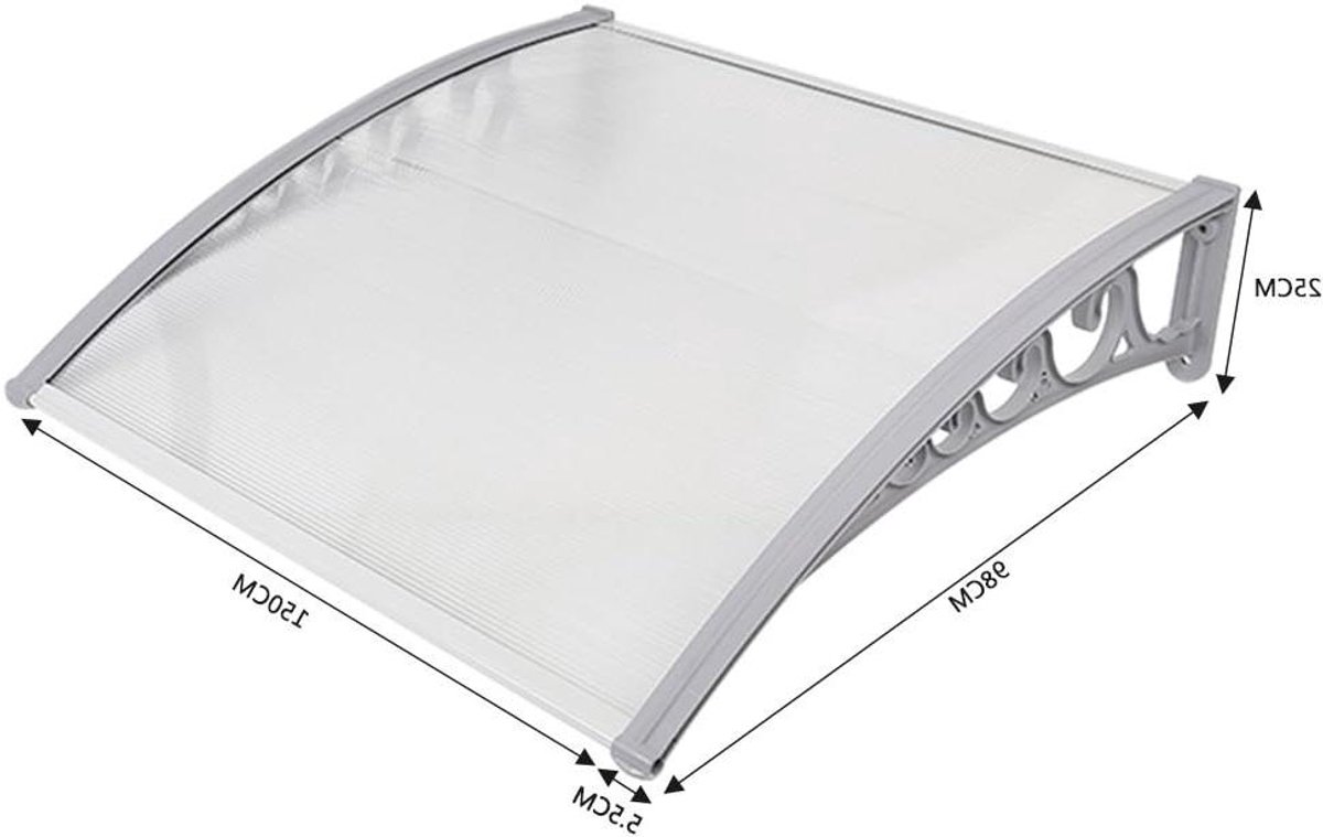Deurluifel Voordeur Afdak - Terrasdak Balkon Bescherming - Bescherming tegen Weer - Hoge Lichttransmissie - 98x150cm - Gebroken Wit