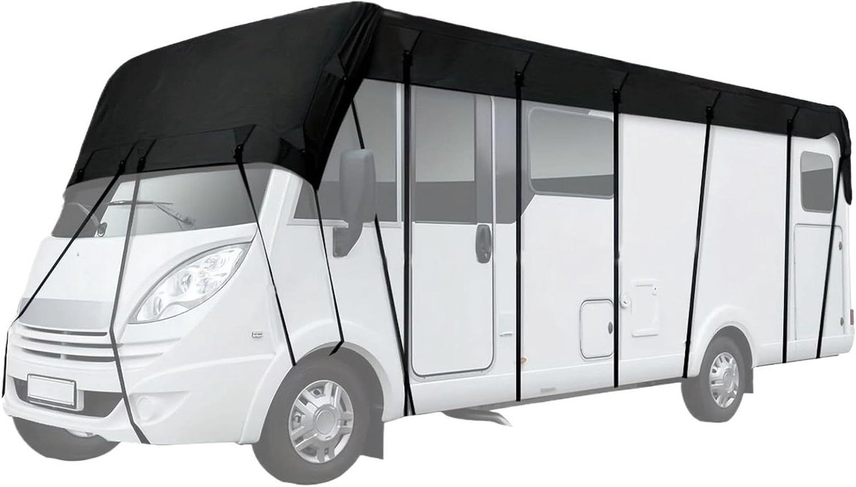 Caravan Dakhoes - Beschermzeil Voertuig - Buiten Opslag - UV-Bescherming Waterdicht - 500x300 cm - Zwart