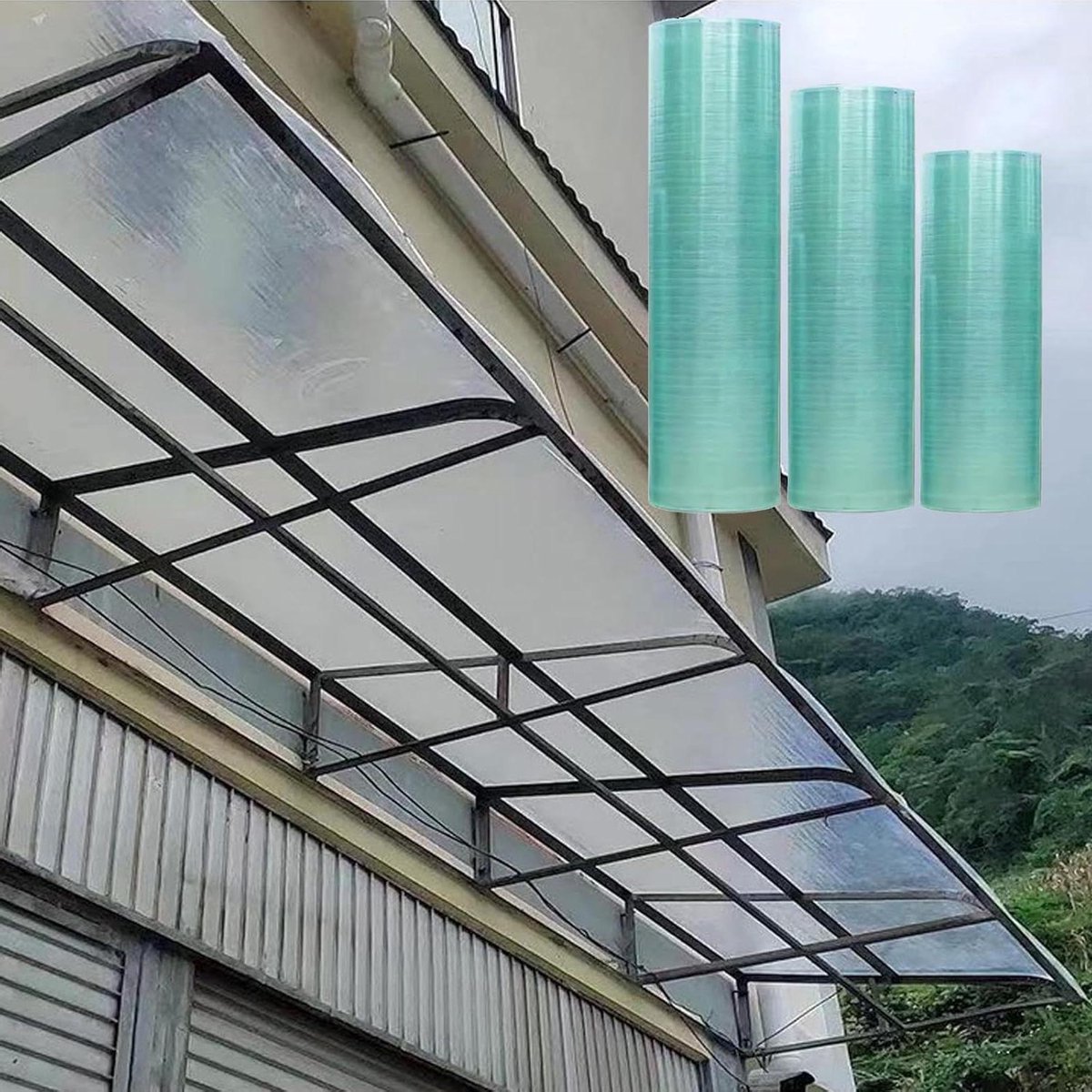 Dakplaat Glasvezel - Transparant Plaatmateriaal - Overkapping Maken - UV-Beschermend - 0.6 x 5 Meter - Helder