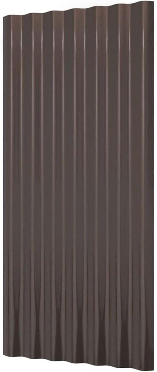Dakpanelen - Dakplaten - Dakbedekking - Gepoedercoat staal - 80 x 36 cm - Bruin