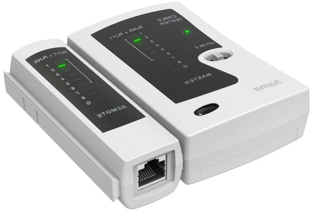 Netwerkkabeltester - Kabel tester - Netwerk installaties - Afstandseenheid - 8 draads - Grijs