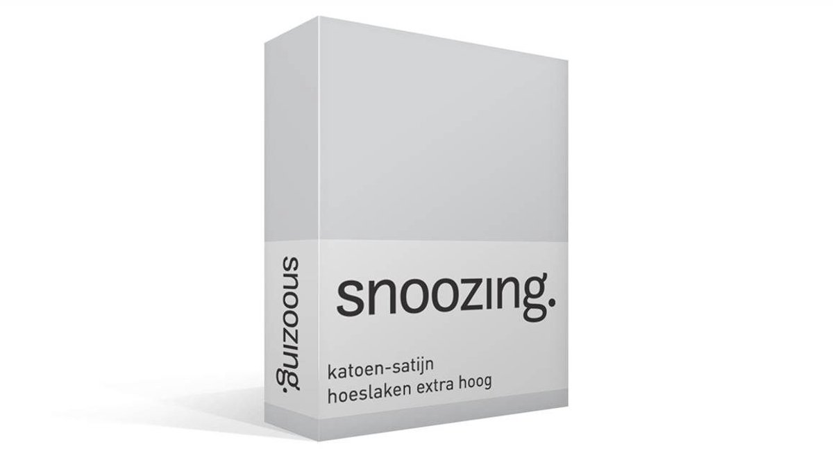 Snoozing Katoen-satijn - Hoeslaken - Extra Hoog - Tweepersoons - 140x220 cm - Grijs