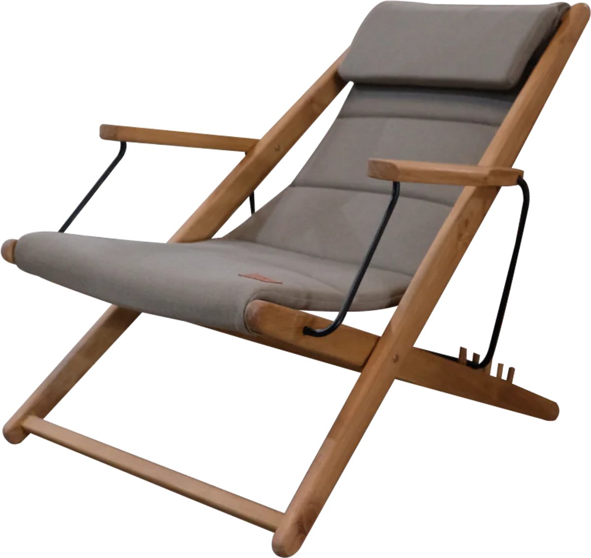Tuinstoel klapstoel loungestoel met armleuning Teakhout Charcoal Beaver Creek