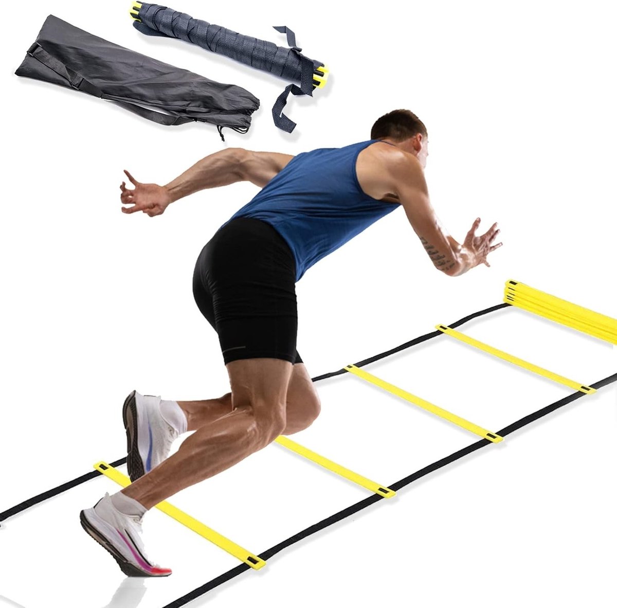 Coördinatieladder voor Agility Training, 6 m Lange Sportladder voor Voetbal, Fitness en Snelheidstraining