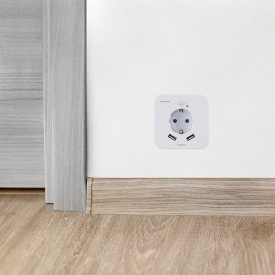 Hama Led-nachtlampje Met Stopcontact 2 USB-uitgangen Bewegings- En Lichtsensor van Hama — afbeelding 3