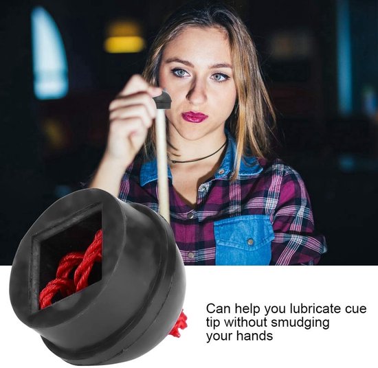 aladdien - Biljart Krijt Houder - Geen Slip Tip Krijt - Rubber Materiaal - Zwart - Pool Krijt Houder met Koord - Geschikt voor Snooker en Pool van Aladdien — afbeelding 2