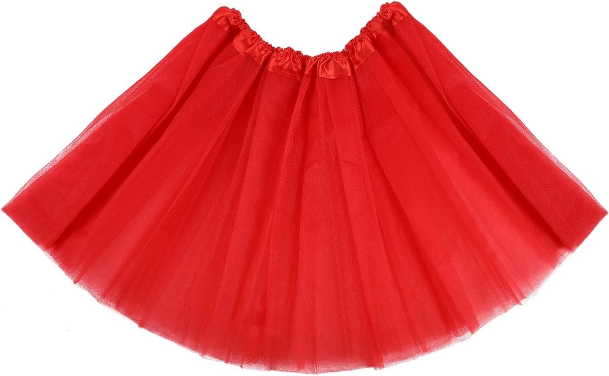 Vintage Tutu Rok voor Dames in Rood - 50s Stijl Tulle Rok voor Halloween en Feestjes, One Size