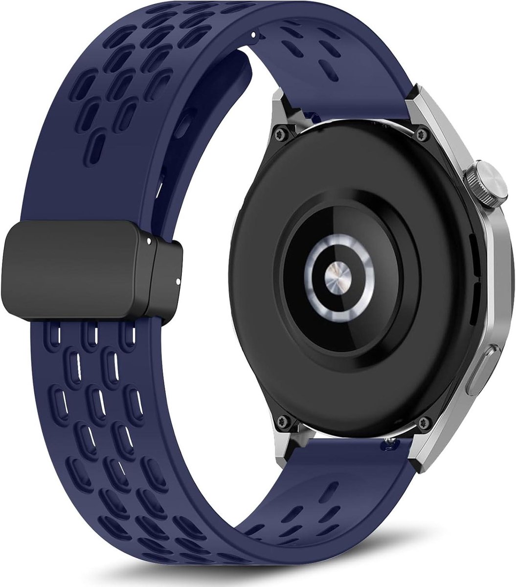 Siliconen Armband - Sportbandje - Dagelijks Gebruik - Magnetische Sluiting - 22 mm Breed - Zwart