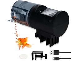 Automatische Visvoer Dispenser met USB Oplaadbaar, 200ml Capaciteit, Voedingstijd Weergave en Vochtbestendig voor Aquariums en Vakanties