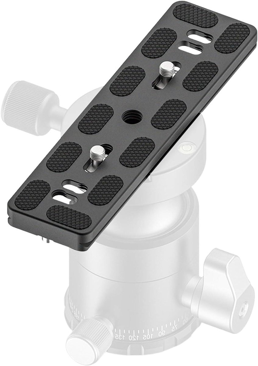 Verlengde Snelkoppelingsplaat - Telelensplaat Statief - Camera Stabiliseren - Aluminium Vliegtuigkwaliteit - 150 Mm Lengte - Zwart