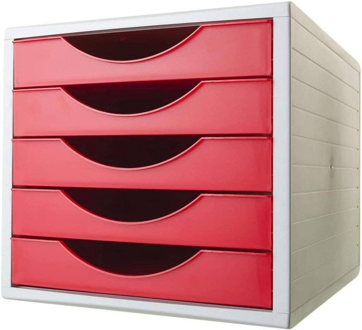 Lade organizer - Opbergkastje - Bureau organiseren - Stapelbaar ontwerp - 5 lades - Rood