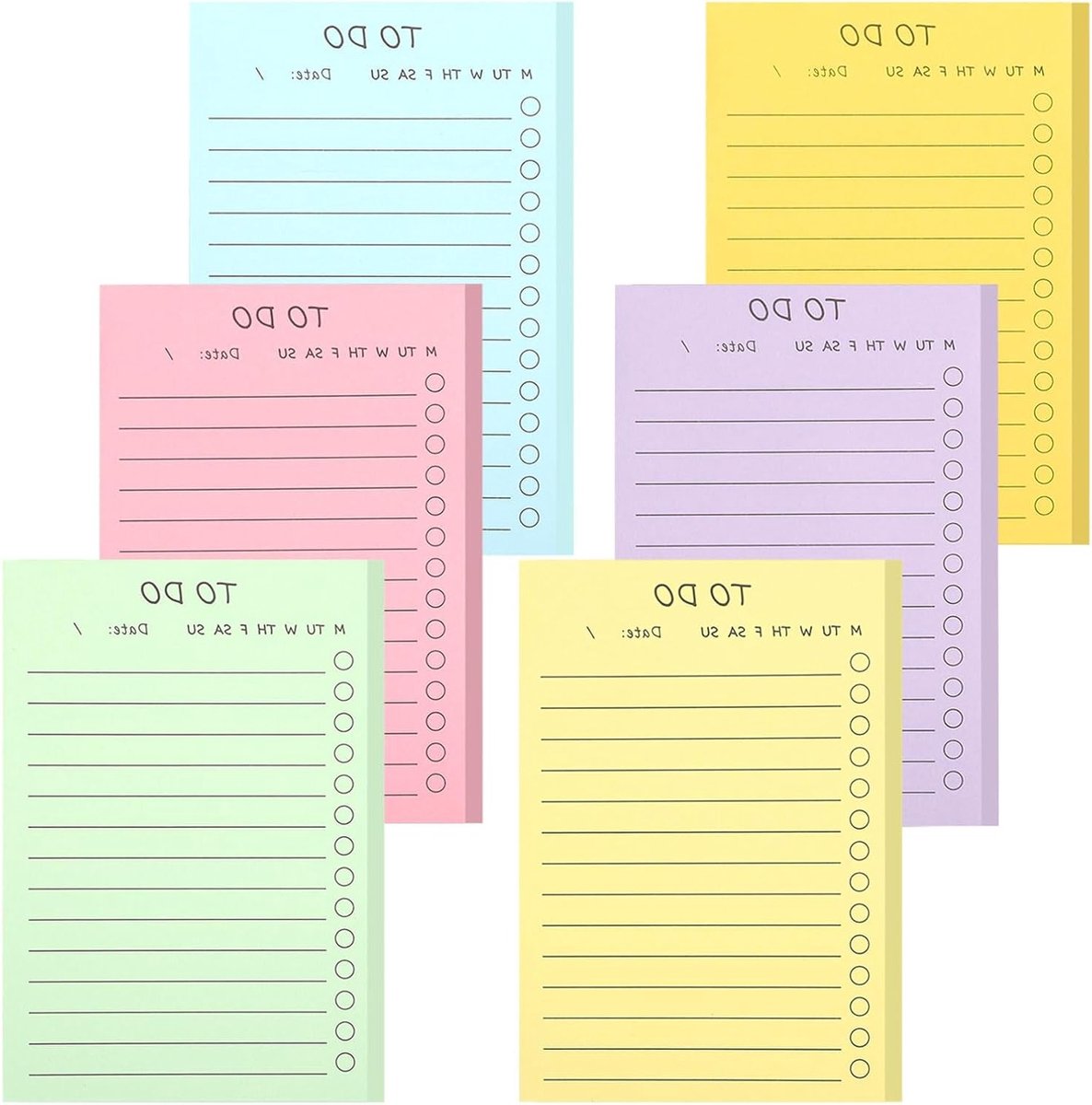 Set van 6 zelfklevende notities met 300 vellen, ideaal voor to-do lijsten, notities en planners