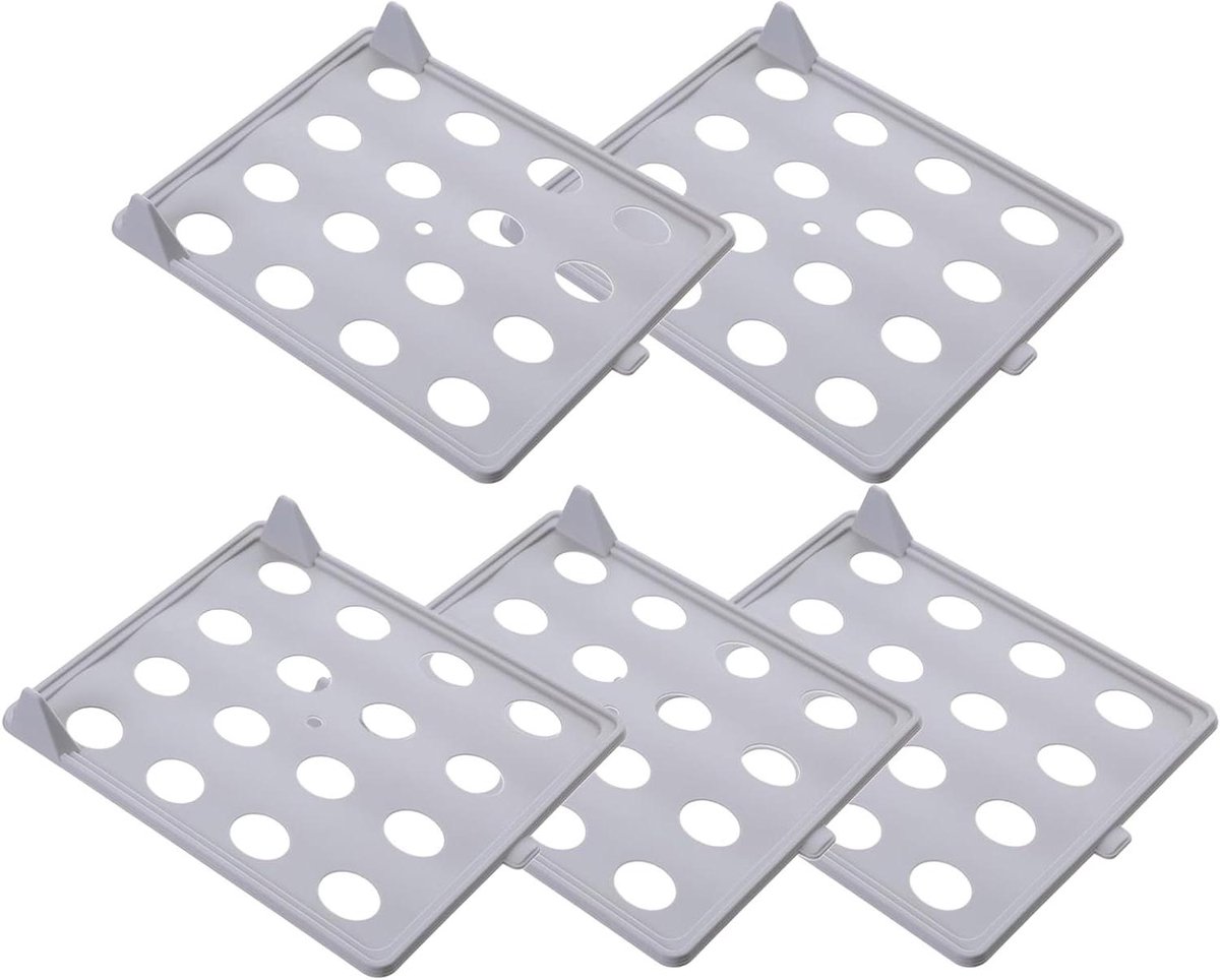 Kleding Opbergsysteem - Plank Verdelers - Kast Ordenen - Verticale Opslag - 5-delig - Grijs