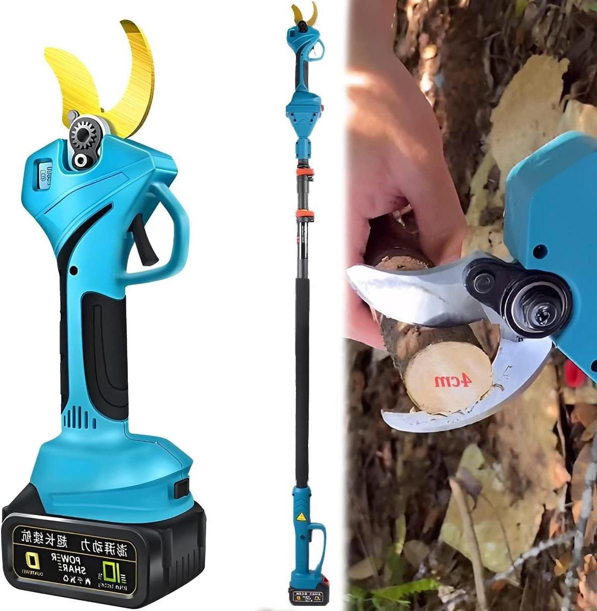 Draadloze Snoeischaar - Elektrische Takkenknipper - Tuinonderhoud Snoeien - Met Verlengstok - 40 Mm Snijdiameter - Zwart