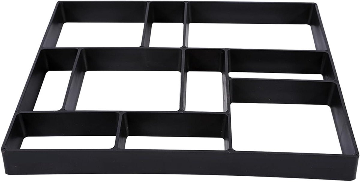 Betonmal Rechthoek - Tuinmal Straatsteen - Tuinpad Maken - Herbruikbaar PP Materiaal - 45x40x4 cm - Zwart