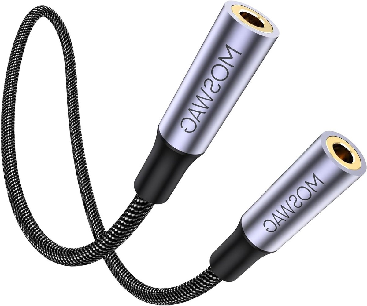 3.5mm Female naar Female Aux Connector, TRRS 4-Pole Stereo Verlengkabel voor Laptops, Desktop en Speakers, Ideaal voor Audio en Versterkers