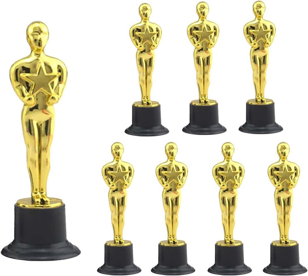 Gouden Trofee Set - Mini Prijzen - Sportieve Prijzen - Duurzaam ABS Materiaal - 8 Stuks 15 cm - Goud