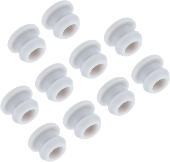 Siliconen afdichtingsdoppen rond 9 mm grijs waterdicht elastisch hittebestendig voor buizen en instrumenten
