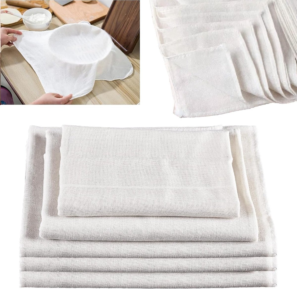 Set van 5 Stuks Voedselgaas, 50x50cm Katoenen Kaasdoek, Filterdoeken voor Koken en Bakken