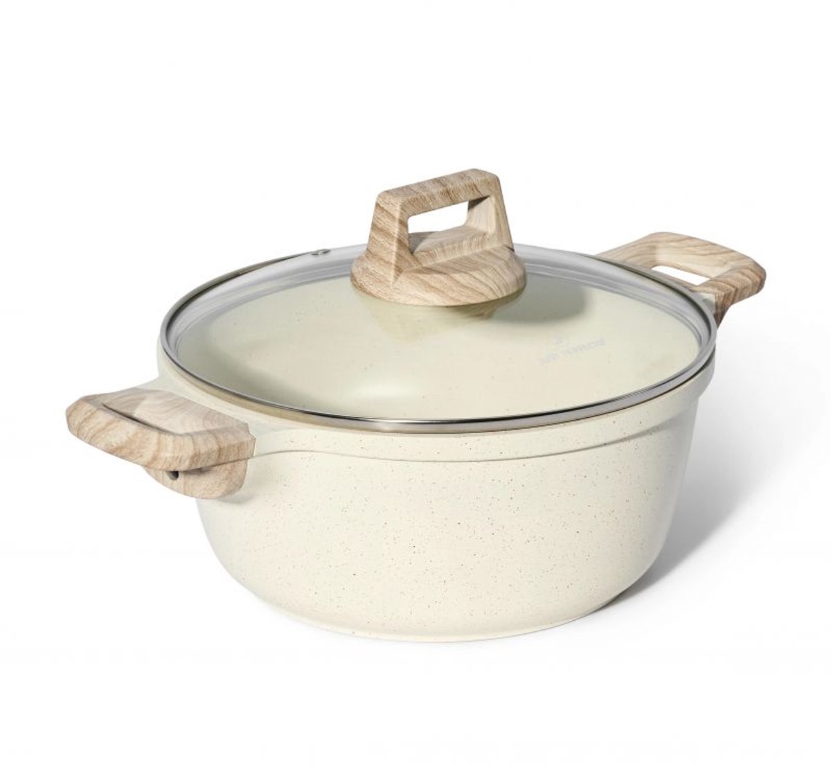 Bol.com Braadpan met deksel 24 cm, beige - Geschikt voor alle warmtebronnen, inclusief inductie Just Perfecto JL-36 aanbieding