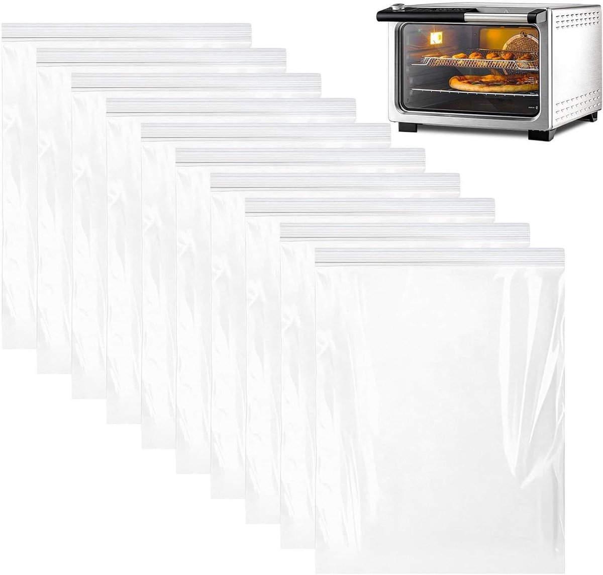 Ovenrooster reinigingszakken - Keukenonderhoud set - Grill reinigen - Lekvrij ontwerp - 10 stuks - Transparant