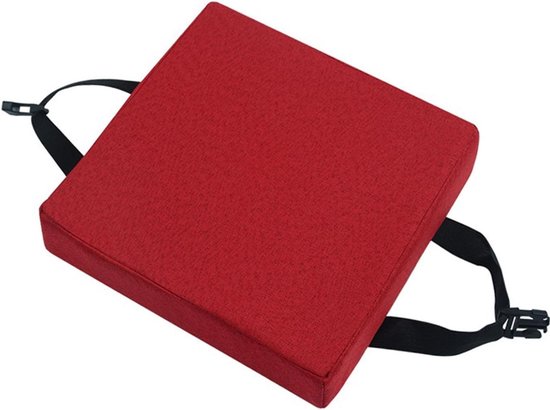 Stoelverhoger Volwassenen - Zitkussen Vierkant - Comfortabel Zitten - Antislip met Riemen - 35 x 35 cm - Grijs
