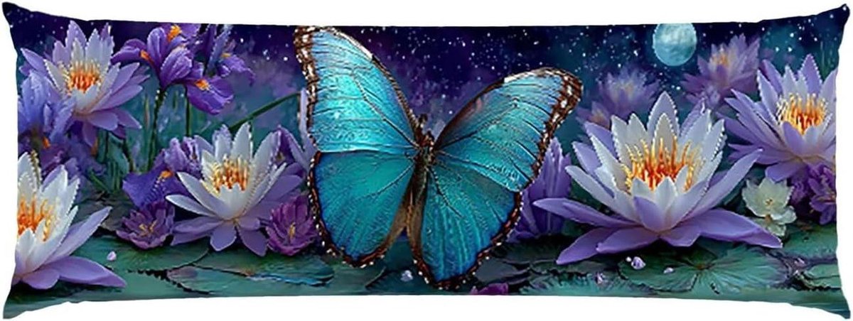 Lichaamskussen - Zwangerschapskussen - Comfortabel slapen - Wasbare fluwelen hoes - 40 x 150 cm - Lelies