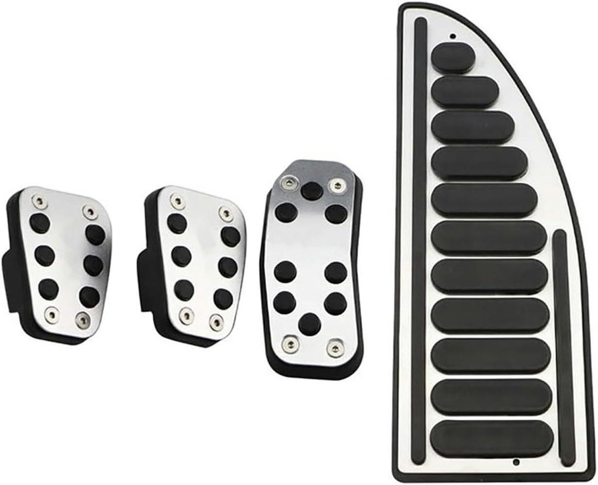Pedaal Covers - Auto Accessoires - Verbeter Rijervaring - Antislip Ontwerp - Set van 3 - Zilver