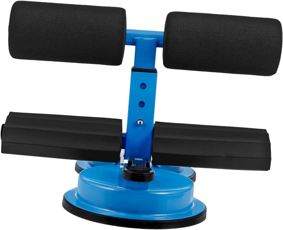Buikspier Trainer - Sit-up Hulp - Thuis Fitness - Stabiele Zuignap - 26.5 cm - Blauw
