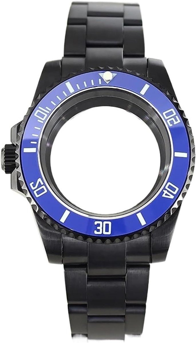 1pc 40mm geborstelde horlogekast armband saffierkristal for NH35 NH36 NH34NH38 Miyota8215 Eta2824 beweging C3 lichtgevende SUB bezel(NO.22 Non luminous,For 8215)