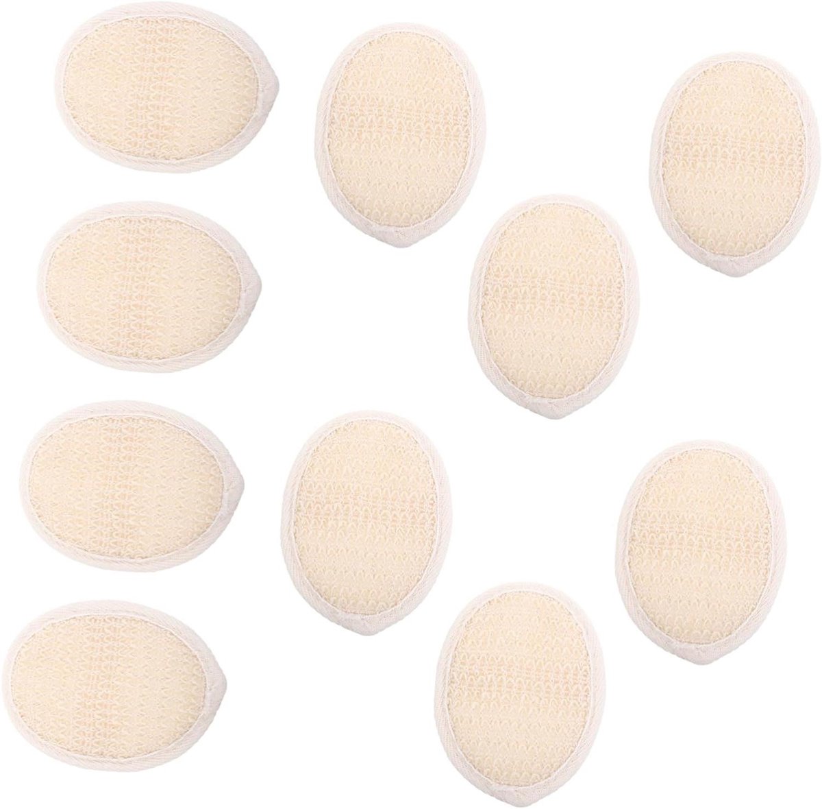 Bad Spons Set - Douche Sponsjes - Huid Reinigen - Natuurlijke Loofah - 30 Stuks - Beige