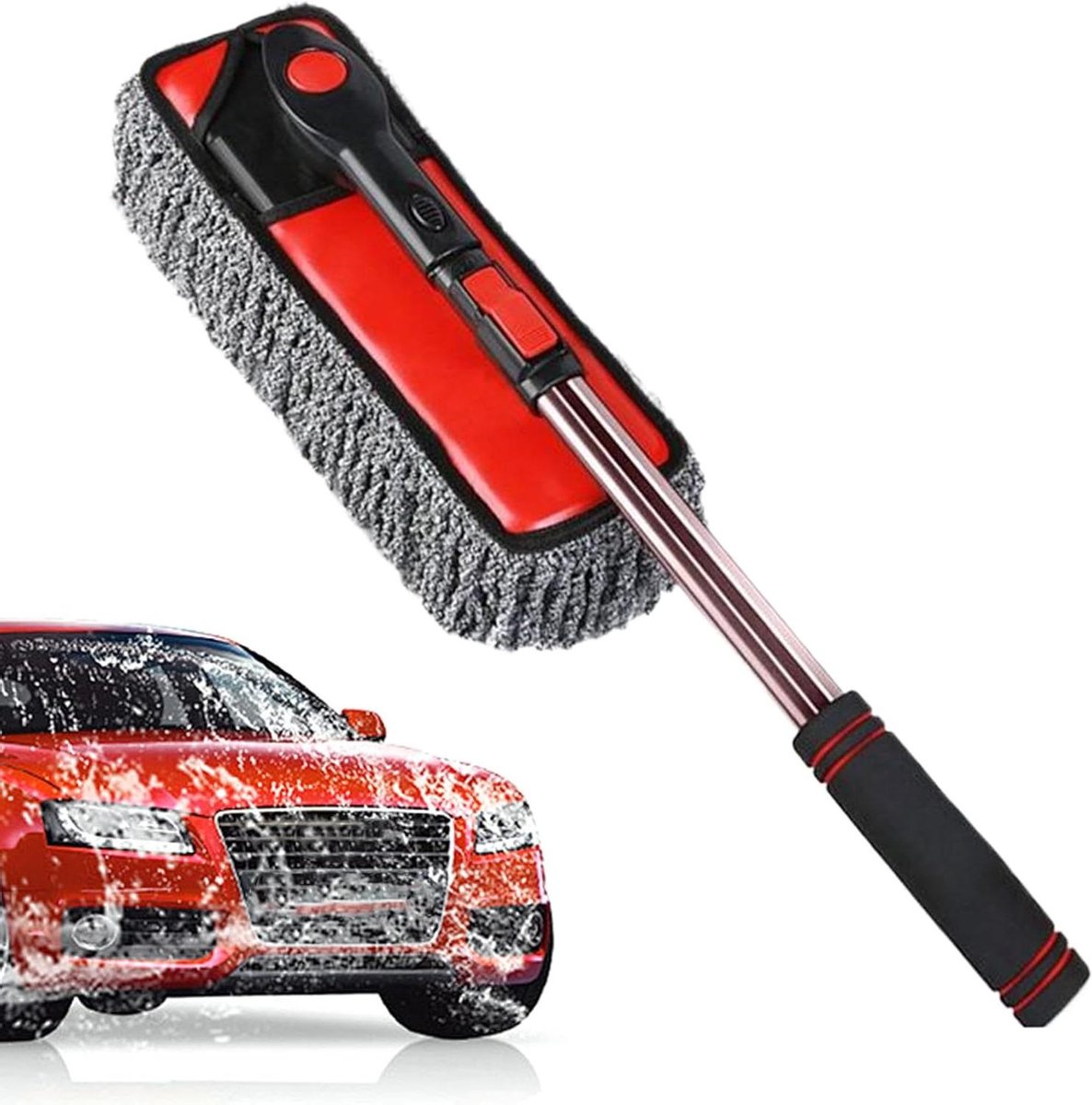Auto Borstel - Schrobborstel - Voertuigonderhoud - 360 Graden Draaibaar - 80-105 cm - As pic