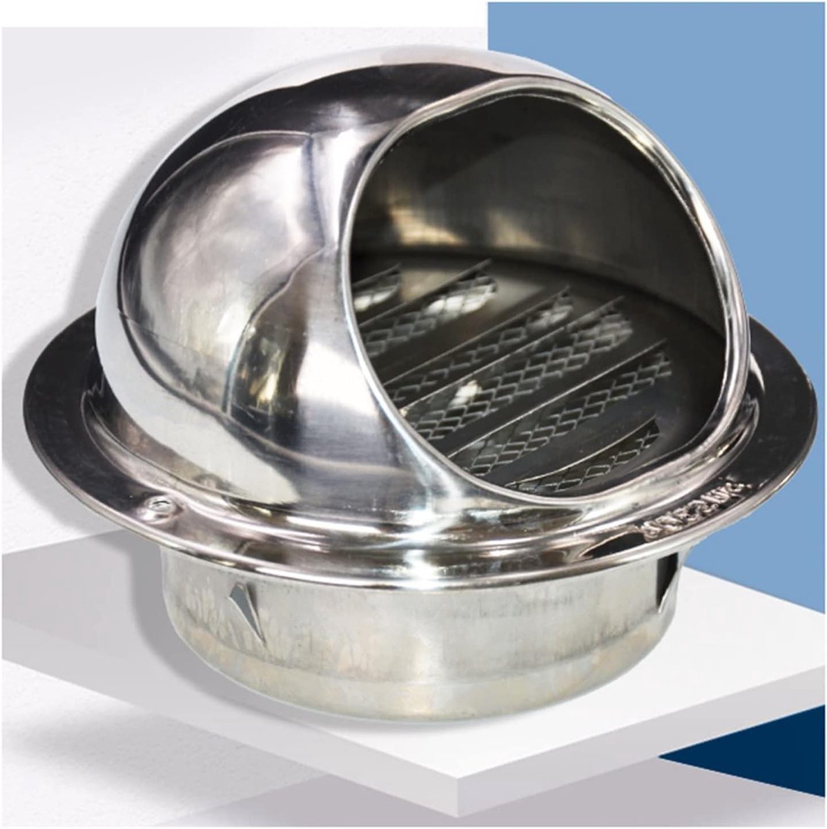 Ventilatiekap RVS - Afzuigkap rooster - Muur ventilatie - Regenbestendig ontwerp - 200mm - Zilverkleurig