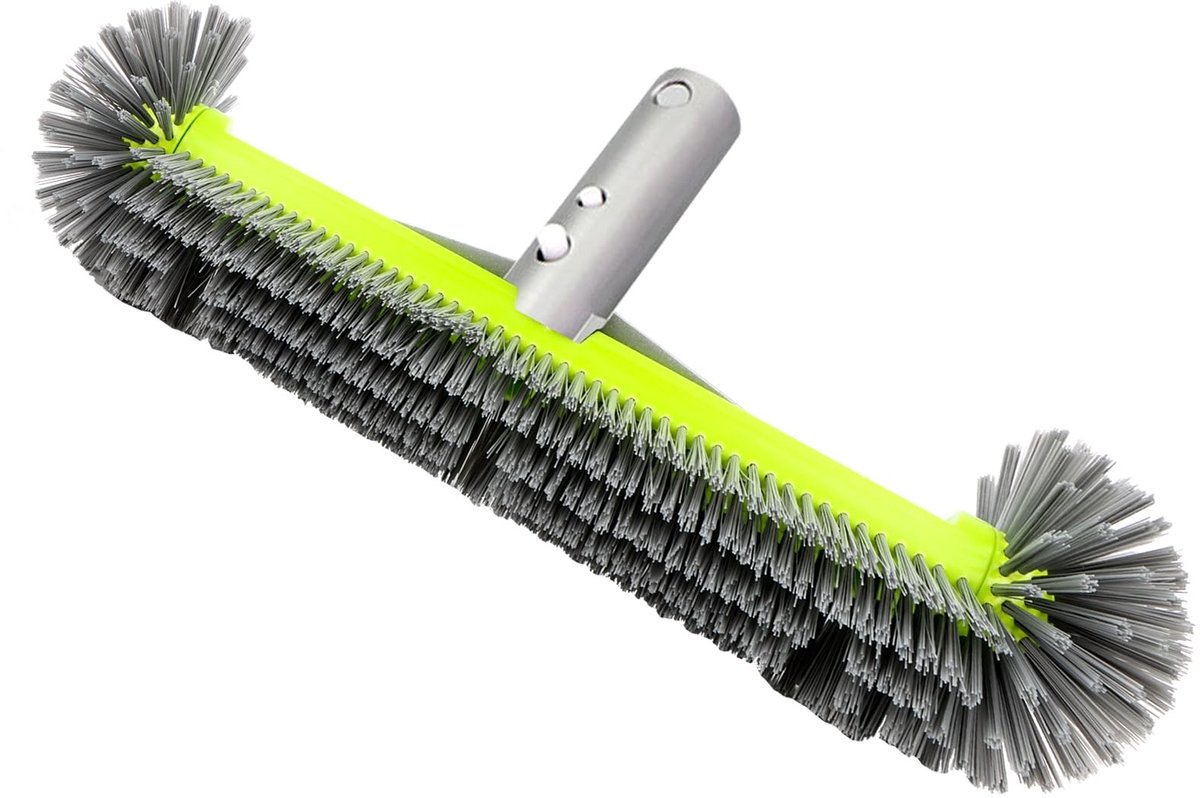 Dailygoods - Zwembadborstel met Ronde Uiteinden en Aluminium Achterkant